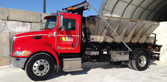 Commercial snow hauling and removal from a business site