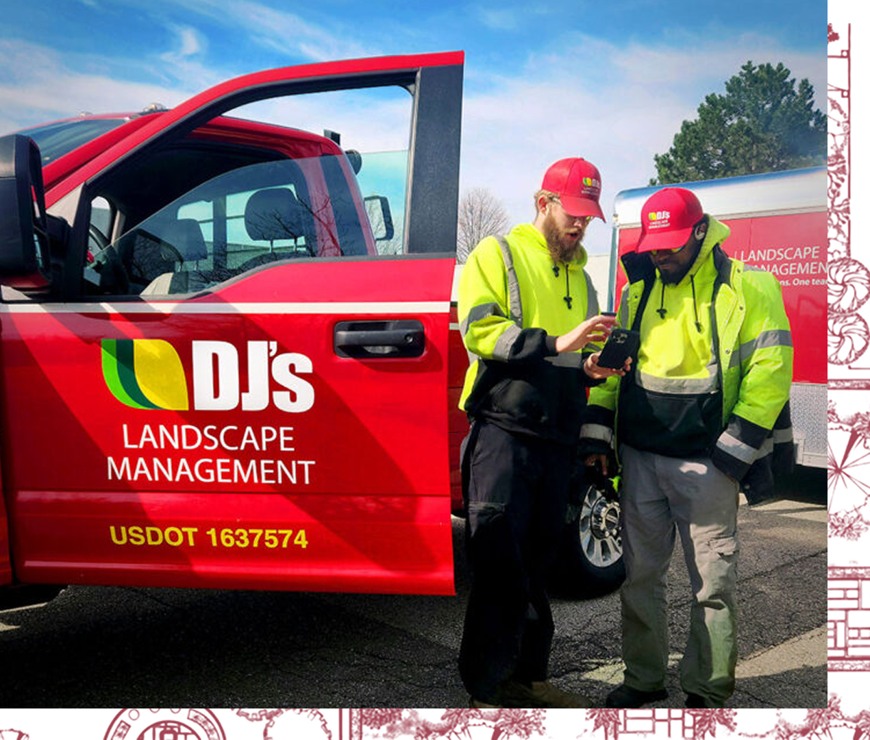 Workers at a site looking at a screen